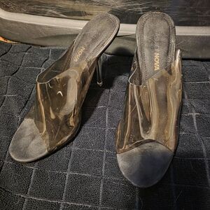 Fashion Nova Black Transparent Heels